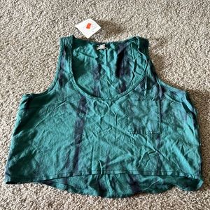 NWT: Ecoté brand distressed crop shirt size xs teal
